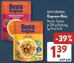 Aldi Süd BEN'S ORIGINAL Express-Reis Angebot