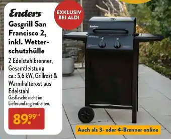 Aldi Süd Enders Gasgrill San Francisco 2, inkl. Wetterschutzhülle Angebot