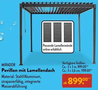 Aldi Süd MIRADOR Pavillon mit Lamellendach Angebot