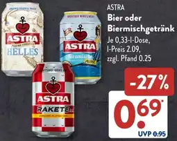 Aldi Süd ASTRA Bier oder Biermischgetränk Angebot