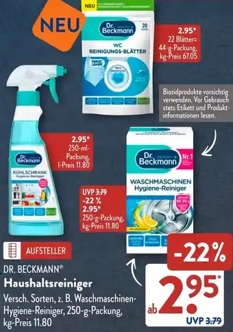 Aldi Süd DR. BECKMANN Haushaltsreiniger Angebot