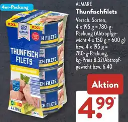 Aldi Süd ALMARE Thunfischfilets Angebot