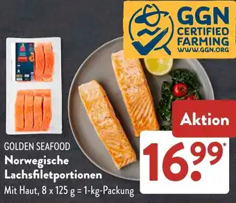 Aldi Süd GOLDEN SEAFOOD Norwegische Lachsfiletportionen Angebot