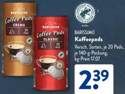 Aldi Süd BARISSIMO Kaffeepads Angebot