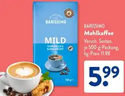 Aldi Süd BARISSIMO Mahlkaffee Angebot