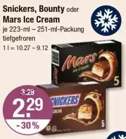 V Markt Snickers, Bounty oder Mars Ice Cream Angebot