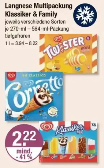 V Markt Langnese Multipackung Klassiker & Family Angebot