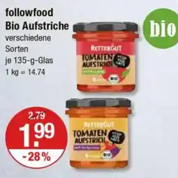 V Markt followfood Bio Aufstriche Angebot