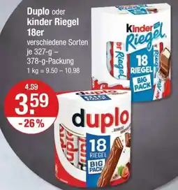 V Markt Duplo oder kinder Riegel 18er Angebot