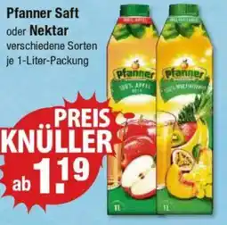 V Markt Pfanner Saft oder Nektar Angebot