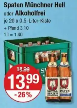 V Markt Spaten Münchner Hell oder Alkoholfrei Angebot