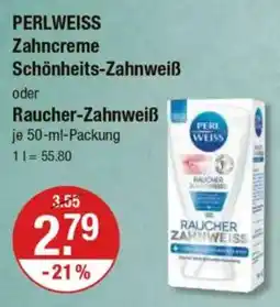 V Markt PERLWEISS Zahncreme Schönheits-Zahnweiß oder Raucher-Zahnweiß Angebot