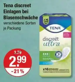 V Markt Tena discreet Einlagen bei Blasenschwäche Angebot