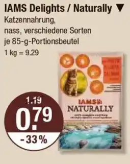 V Markt IAMS Delights / Naturally Katzennahrung, Angebot