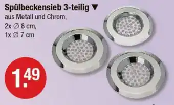 V Markt Spülbeckensieb 3-teilig Angebot