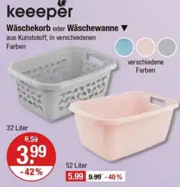 V Markt keeeper Wäschekorb oder Wäschewanne Angebot