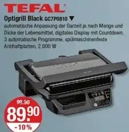 V Markt TEFAL Optigrill Black GC7P0810 Angebot