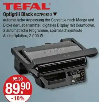 V Markt TEFAL Optigrill Black GC7P0810 Angebot
