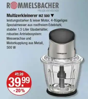 V Markt ROMMELSBACHER Multizerkleinerer MZ 500 Angebot