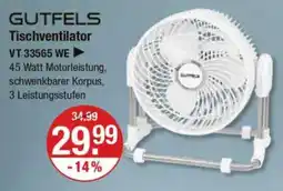 V Markt GUTFELS Tischventilator VT 33565 WE Angebot