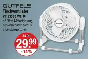V Markt GUTFELS Tischventilator VT 33565 WE Angebot