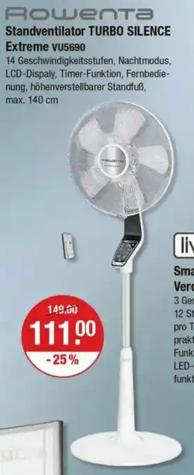 V Markt Rowenta Standventilator TURBO SILENCE Extreme VU5690 Angebot