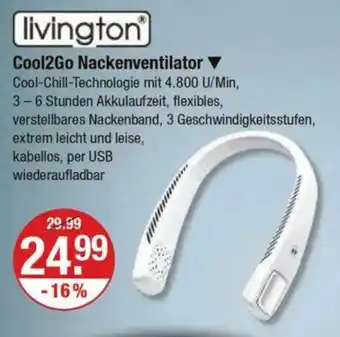 V Markt livington Cool2Go Nackenventilator Angebot