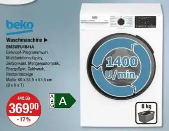 V Markt beko Waschmaschine BM3WFU4841A Angebot