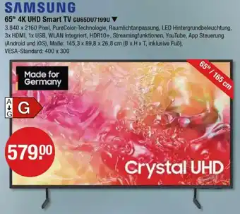 V Markt SAMSUNG 65" 4K UHD Smart TV GU65DU7199U Angebot