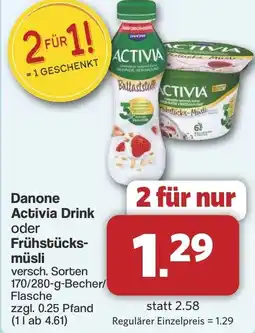 Famila Nord West Danone Activia Drink oder Frühstücks- müsli Angebot