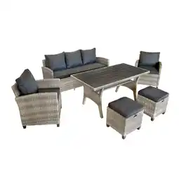 toom Baumarkt bellavista Dining-Lounge-Set 'Prato' braun/grau 6-teilig Angebot