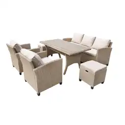 toom Baumarkt bellavista Dining-Lounge-Set 'Prato' braun/beige 6-teilig Angebot