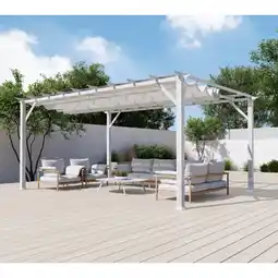 toom Baumarkt Paragon-Outdoor Pergola 'Florenz' weiß 350 x 505 x 236 cm Angebot