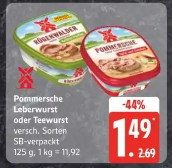 Edeka Pommersche Leberwurst oder Teewurst Angebot