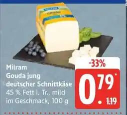 Edeka Milram Gouda jung deutscher Schnittkäse Angebot