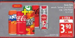 Edeka Coca-Cola versch. Sorten, 6 x 0,33 L Angebot