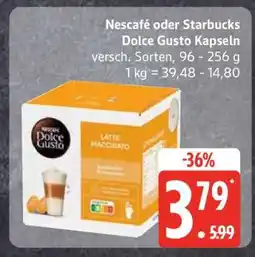 Edeka Nescafé oder Starbucks Dolce Gusto Kapseln Angebot