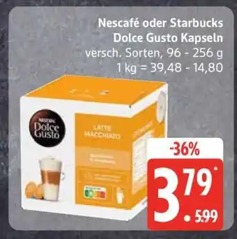 Edeka Nescafé oder Starbucks Dolce Gusto Kapseln Angebot