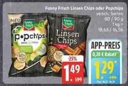Edeka funny-frisch Linsen Chips oder Popchips Angebot