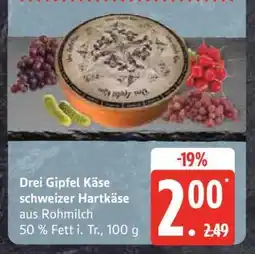 Edeka Drei Gipfel Käse schweizer Hartkäse Angebot