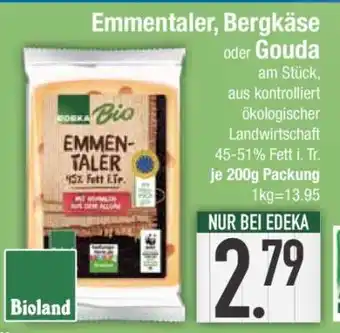 Edeka Emmentaler, Bergkäse oder Gouda Angebot