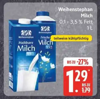 Edeka Weihenstephan Milch Angebot