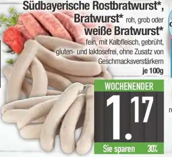 Edeka Südbayerische Rostbratwurst, Bratwurst, weiße Bratwurst Angebot