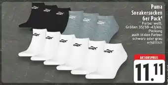 Edeka Puma Sneakersocken 6er Pack Angebot