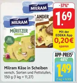 Edeka Milram Käse in Scheiben Angebot