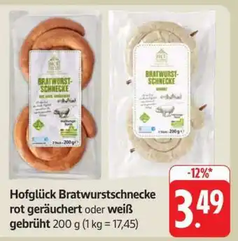 Edeka Hofglück Bratwurstschnecke rot geräuchert oder weiß gebrüht Angebot