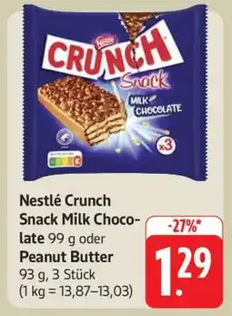 Edeka Nestlé Crunch Snack Milk Chocolate oder Peanut Butter Angebot