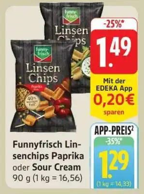 Edeka Funnyfrisch Linsenchips Paprika oder Sour Cream Angebot