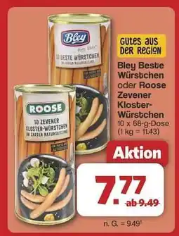 Famila Nord Ost Bley Beste Würstchen oder Roose Zevener Kloster-Würstchen Angebot