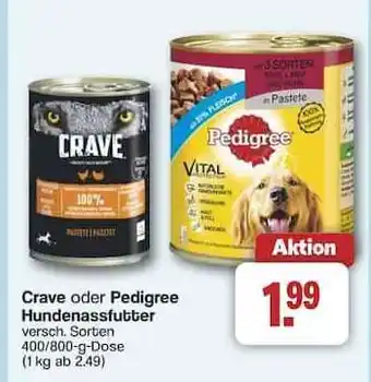 Famila Nord Ost Crave oder Pedigree Hundenassfutter Angebot